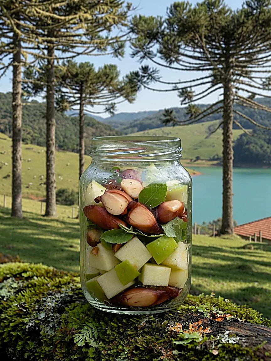 Salada de pinhão com maçã