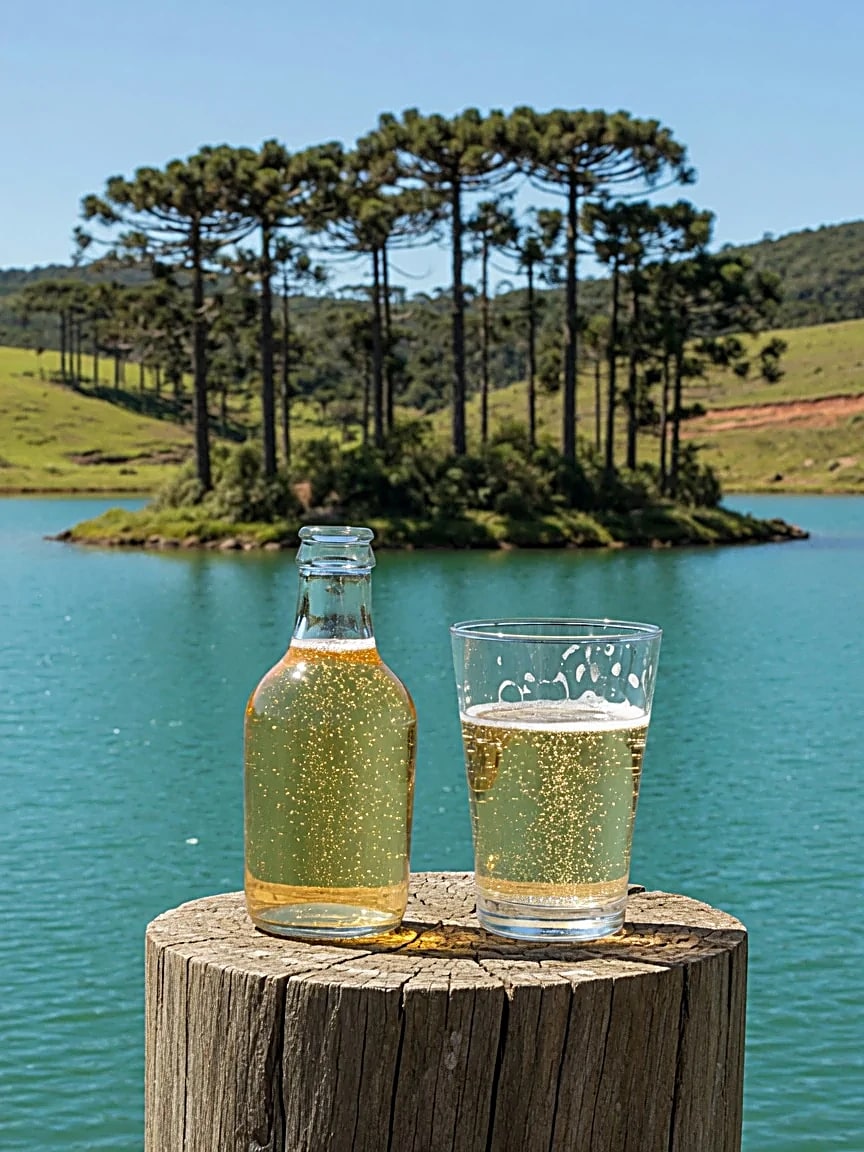 Suco de maçã com gás