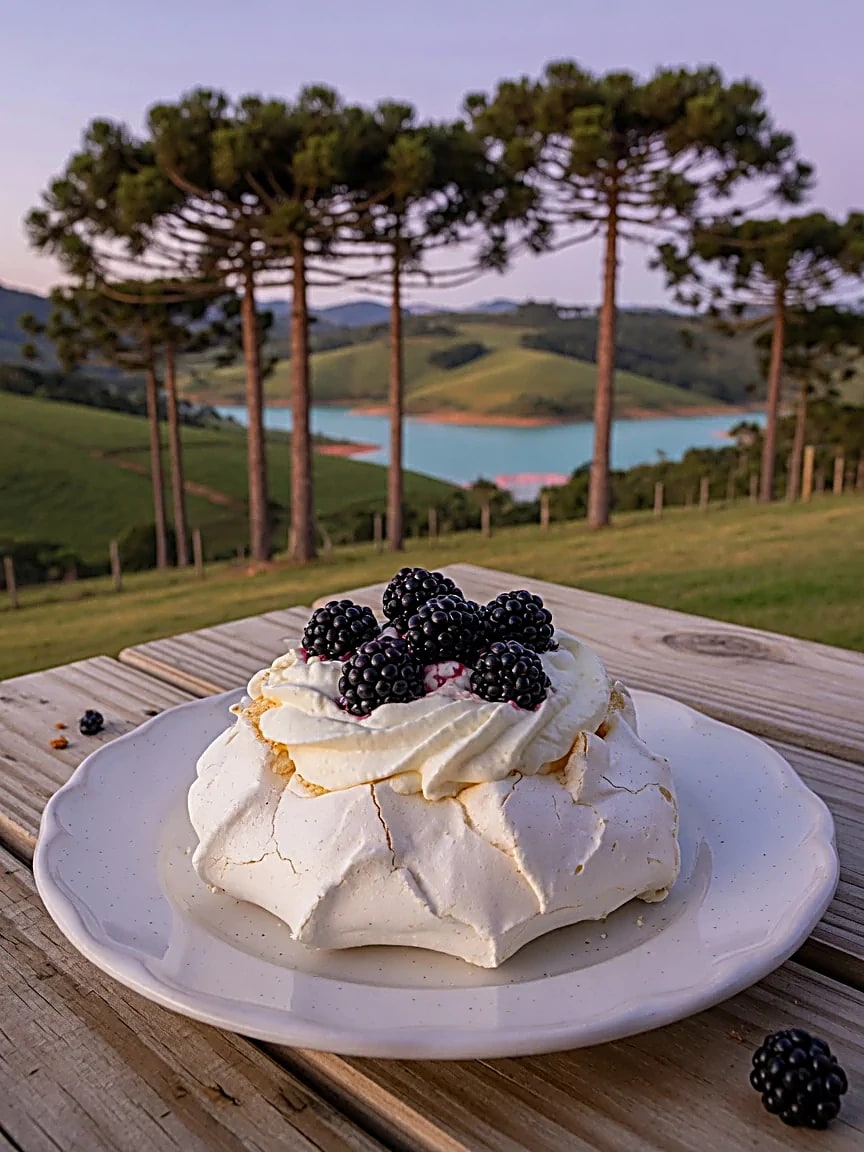 Pavlova com amoras