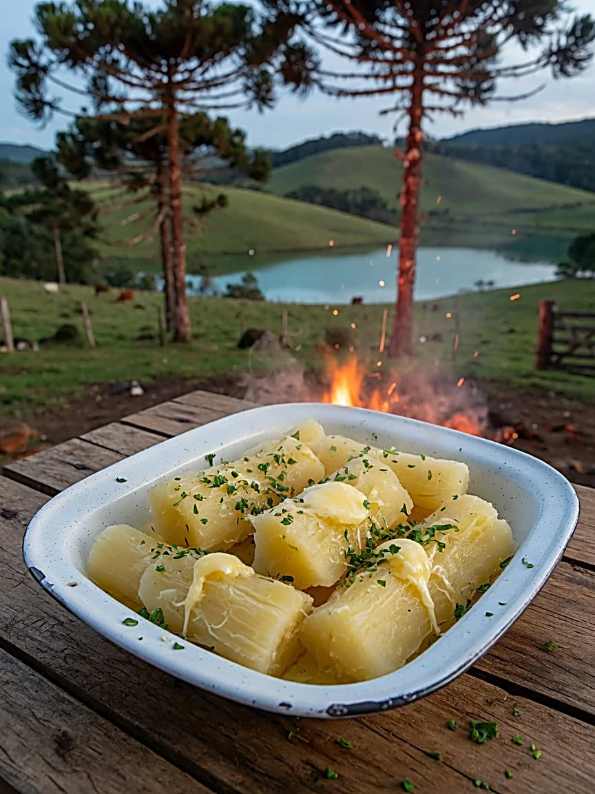 Mandioca na manteiga