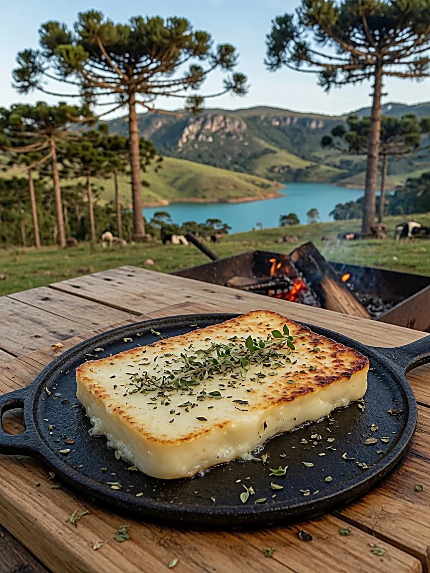 Queijo serrano na chapa