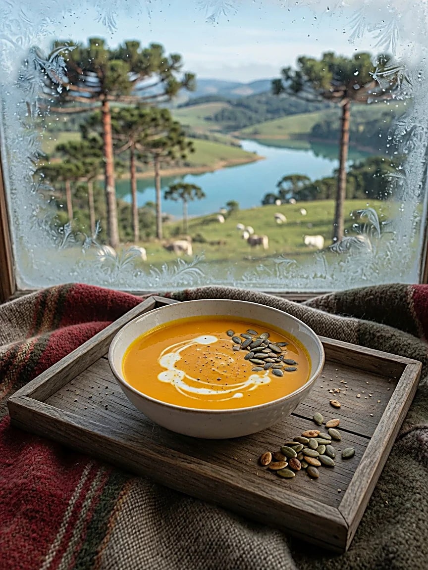 Sopa de abóbora com gengibre